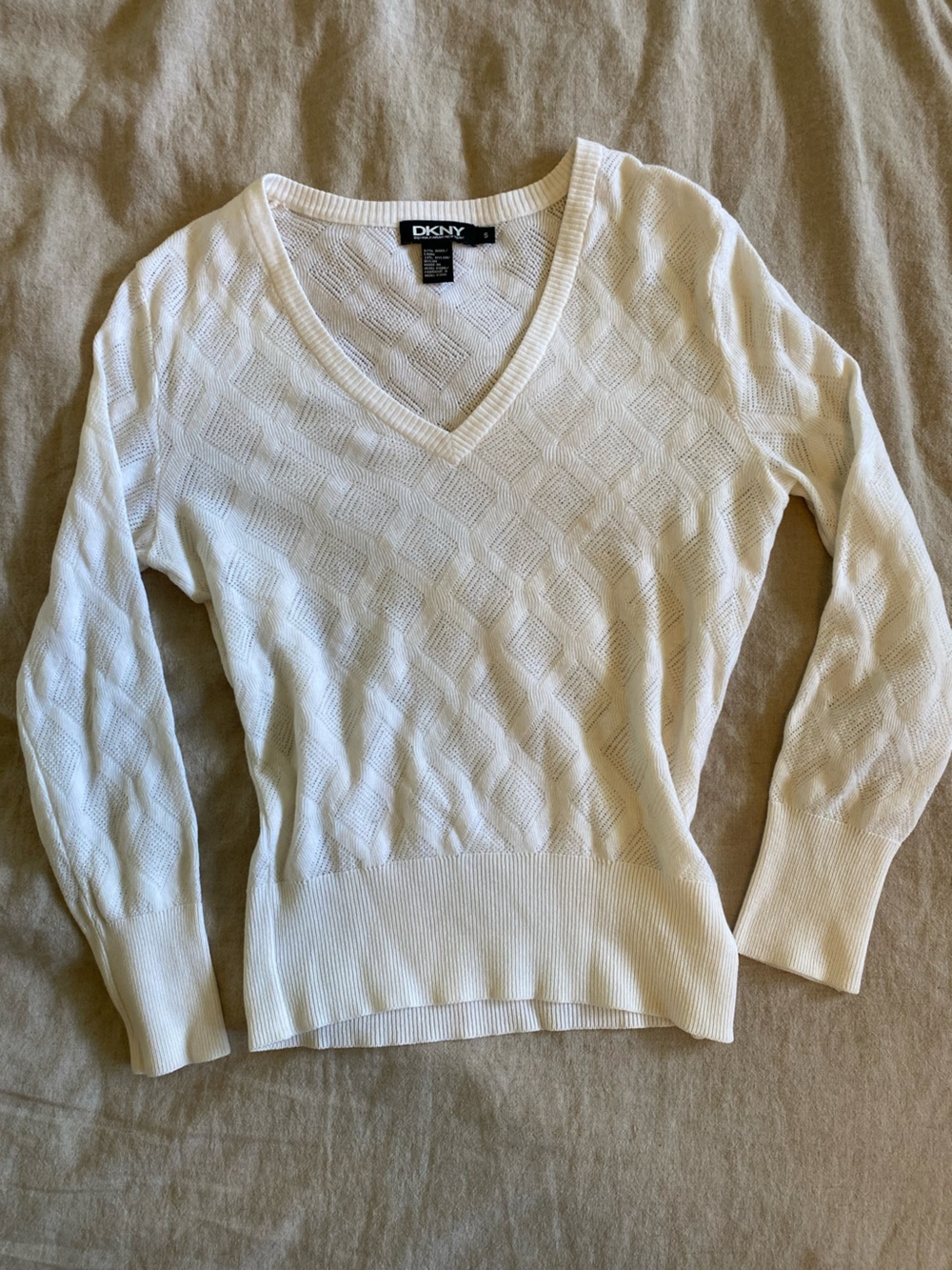 DKNY vintage Cream semi sheer Knit Sweater